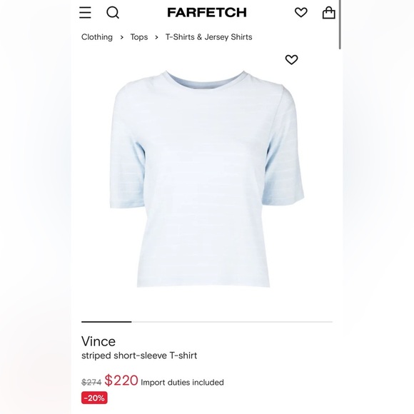 Vince striped short sleeve crewneck tee light blue size: small - Picture 1 of 4